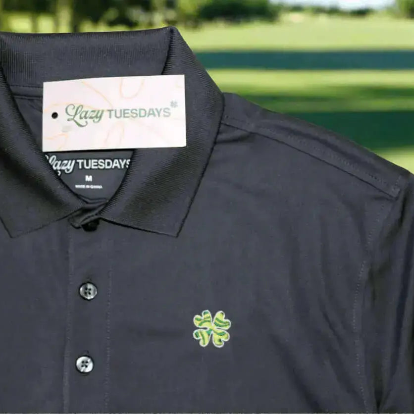 Men's Lazy Links Golf Polo - Storm Gray Lazy Tuesdays