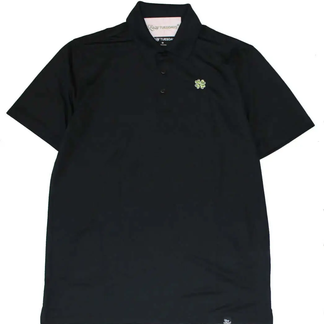 Men's Lazy Links Golf Polo - Black Lazy Tuesdays