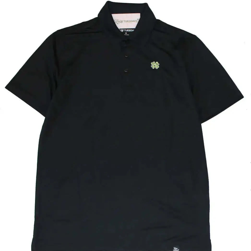Men's Lazy Links Golf Polo - Black Lazy Tuesdays