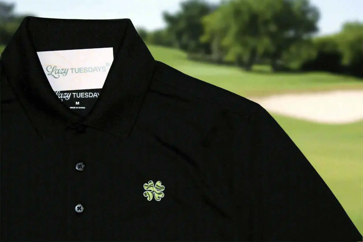 Men's Lazy Links Golf Polo - Black Lazy Tuesdays