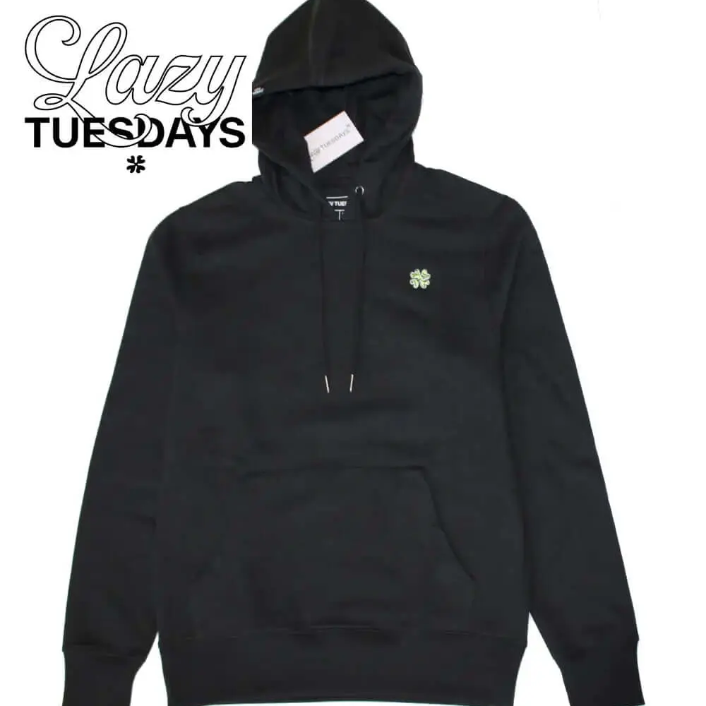 The Tuesday Hoodie - Black Front Lazy Tuesdays