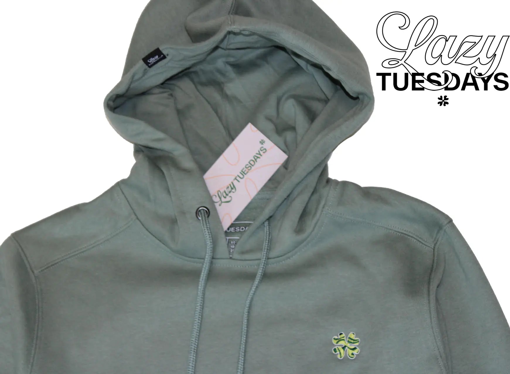 The Tuesday Hoodie - Olive Green Lazy Tuesdays