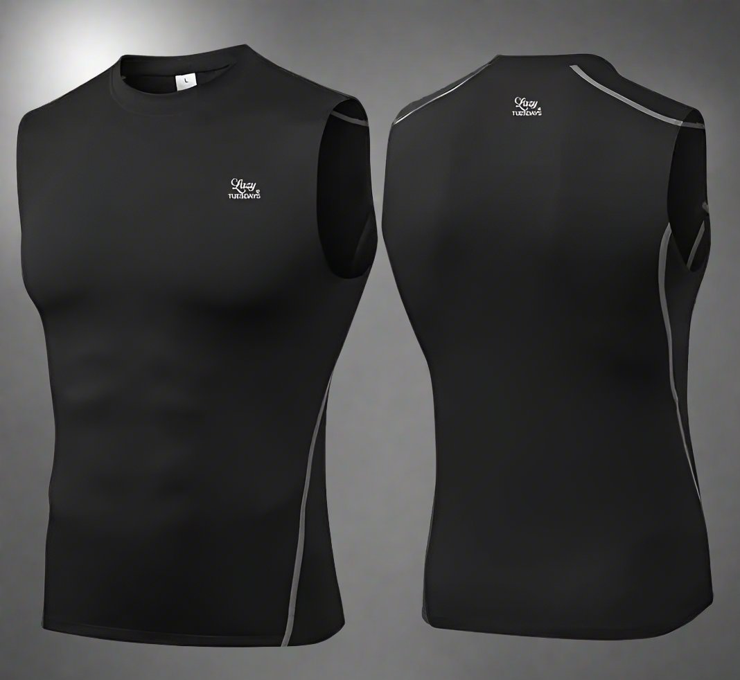 Men's Denali Sleeveless Compression Shirt (Black) Lazy Tuesdays