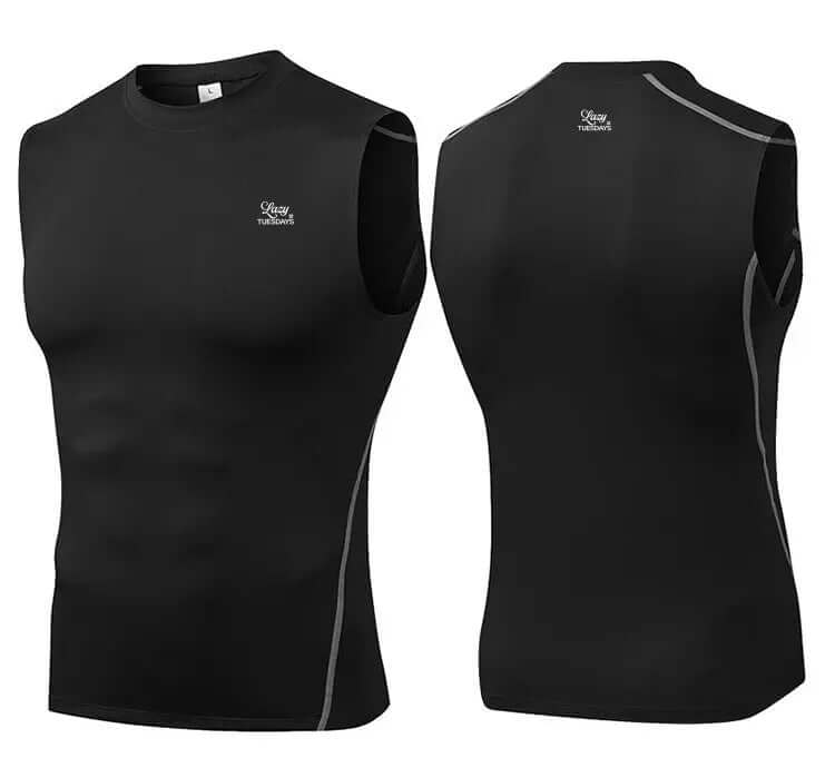 Men's Denali Sleeveless Compression Shirt (Black) Lazy Tuesdays